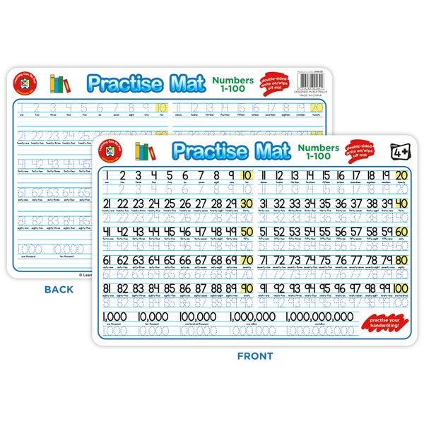 Learning Can Be Fun Practise Mats Numbers 1 to 100 | Paper Plus
