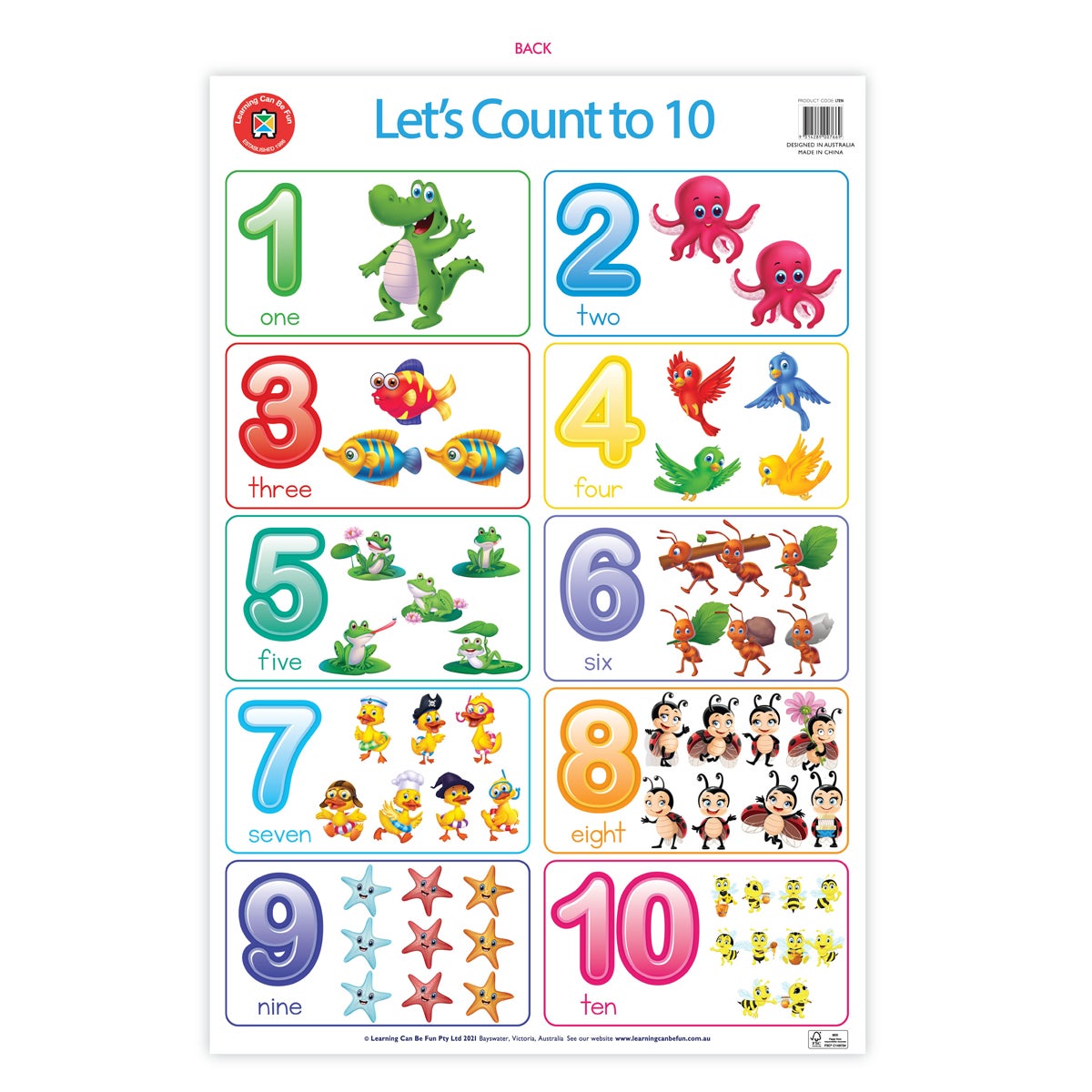 Learning Can Be Fun Wall Chart Lets Count To Ten Poster | Paper Plus