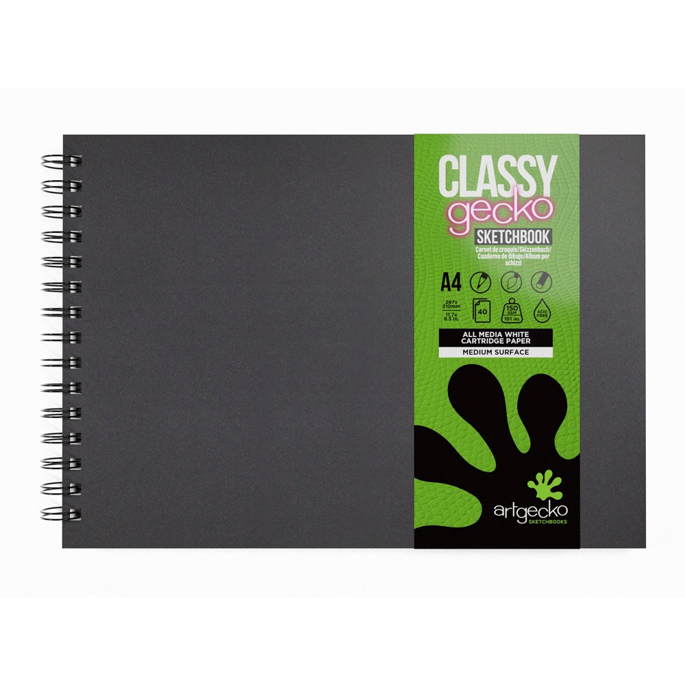 Artgecko Classy Sketchbook A4 Landscape 80 Pages 40 Sheets 150gsm White