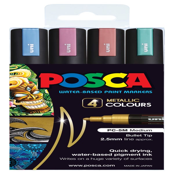 Uni POSCA Paint Markers, Medium Point Marker Tips, PC-5M, Assorted Ink, 8  Count
