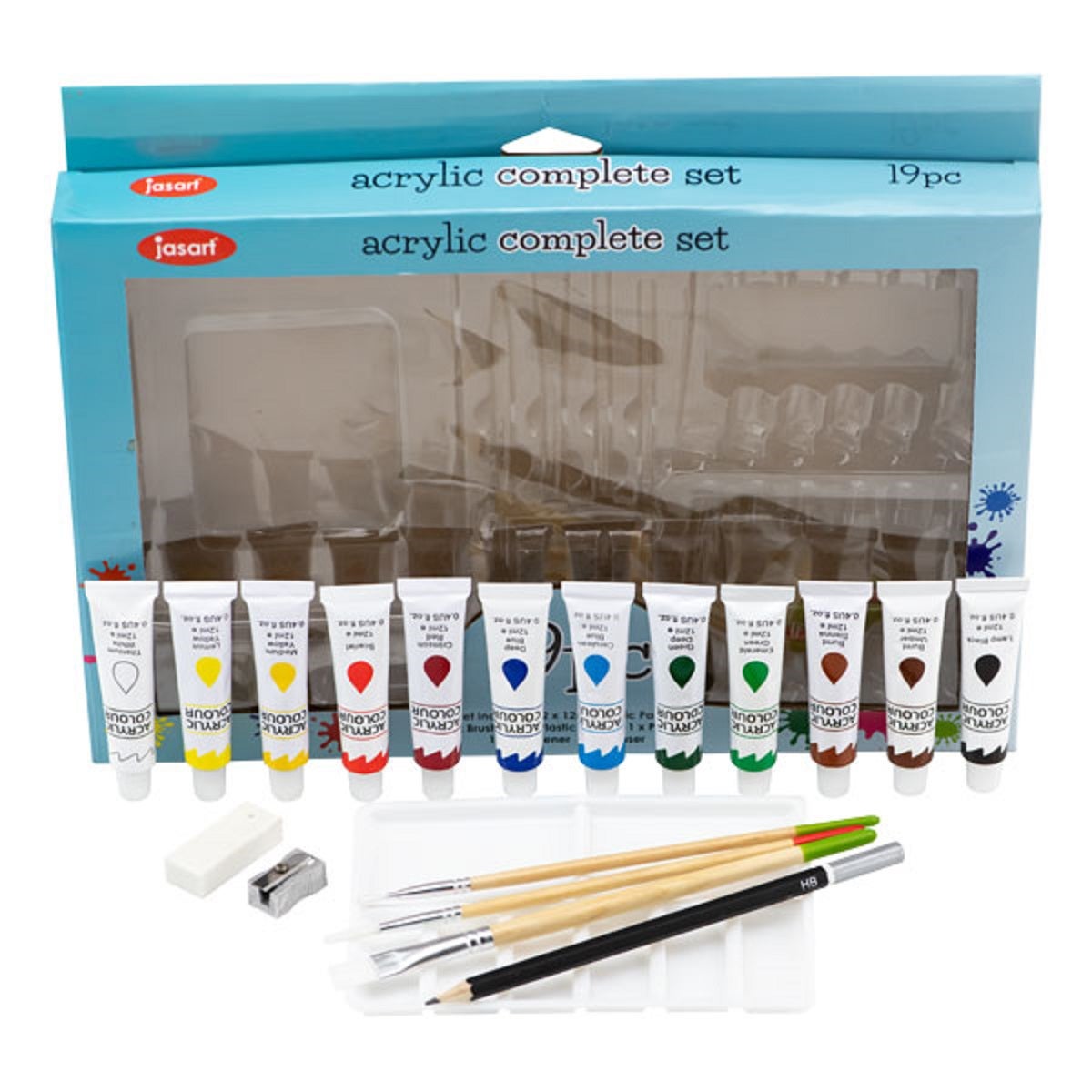 Jasart Kids Acrylic Complete Art Set 19PC Paper Plus
