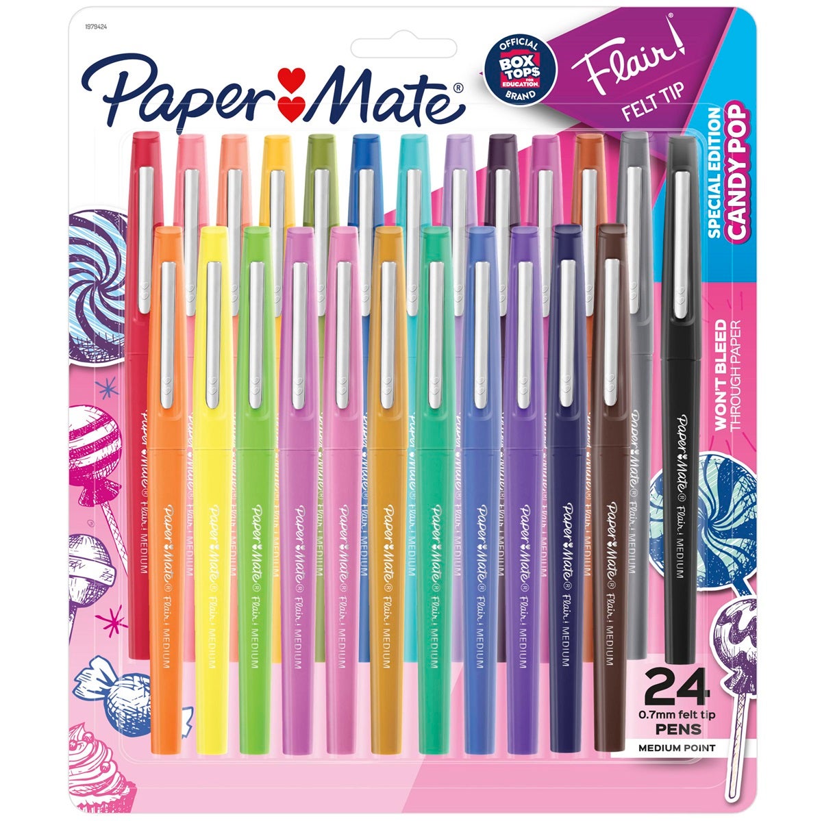 Paper Mate Flair Candy Pop Felt Tip Pens, 24 Pack | Paper Plus