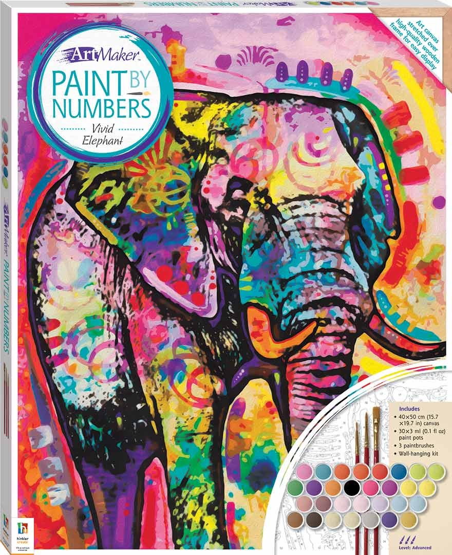 Art Maker Paint by Numbers Elephant Paper Plus