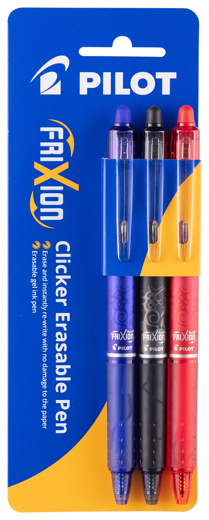 Pilot Frixion Clicker Erasable Fine Assorted, Pack of Paper Plus