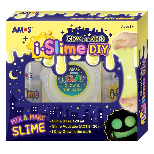 Amos i.Slime DIY Slime Making Kit, Glow In The Dark | Paper Plus