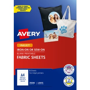 Avery Printable Fabric Sheets A4 5 Sheets Paper Plus