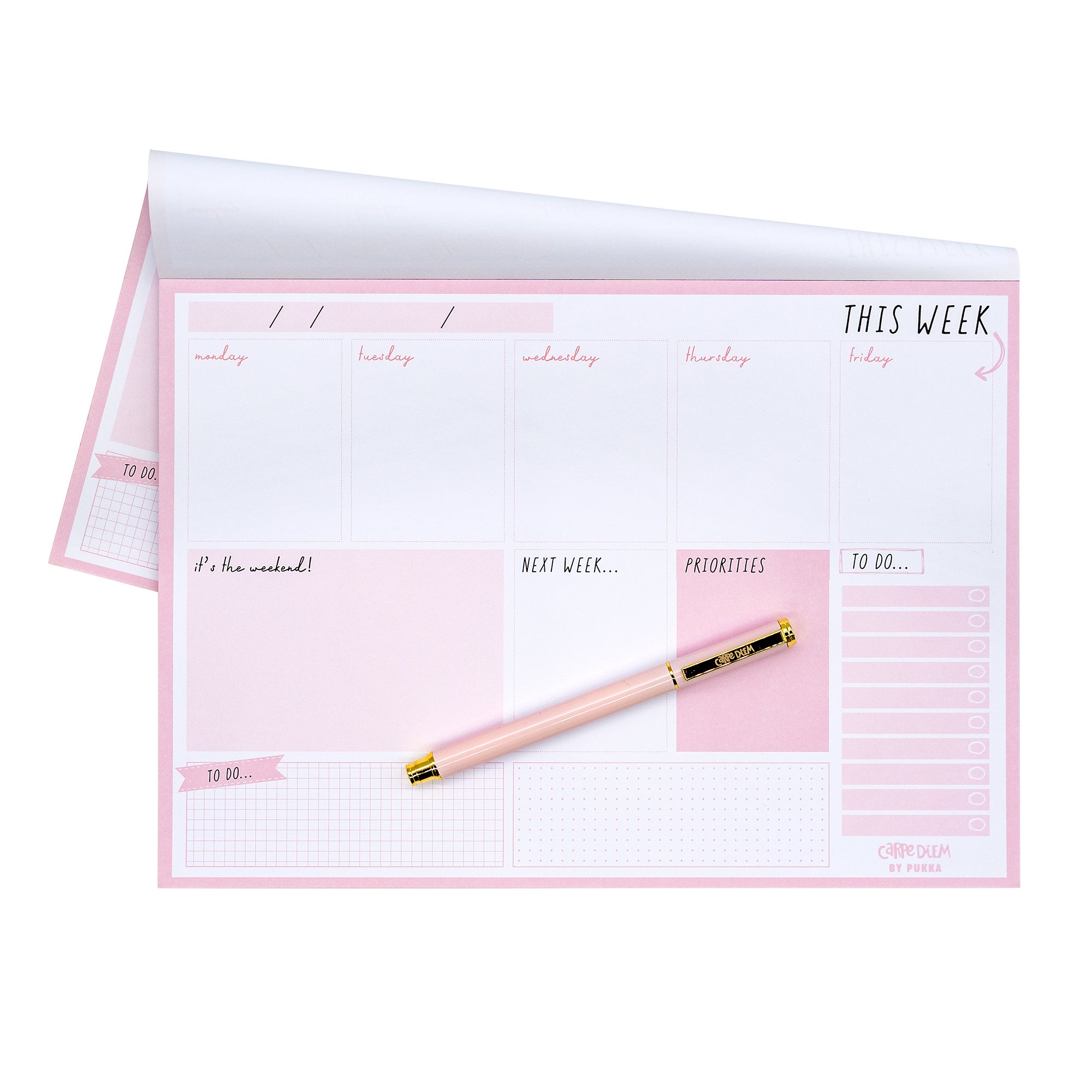 Pukka Carpe Diem Weekly Planner Pad Ballerina Pink Paper Plus