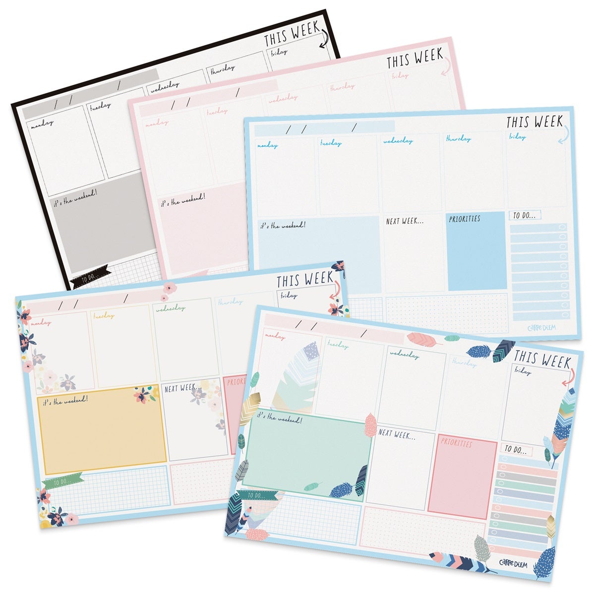 Pukka Carpe Diem Weekly Planner Pad Sky Blue Paper Plus