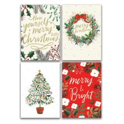 Christmas Boxed Cards Value Traditional Icons 16 Pack