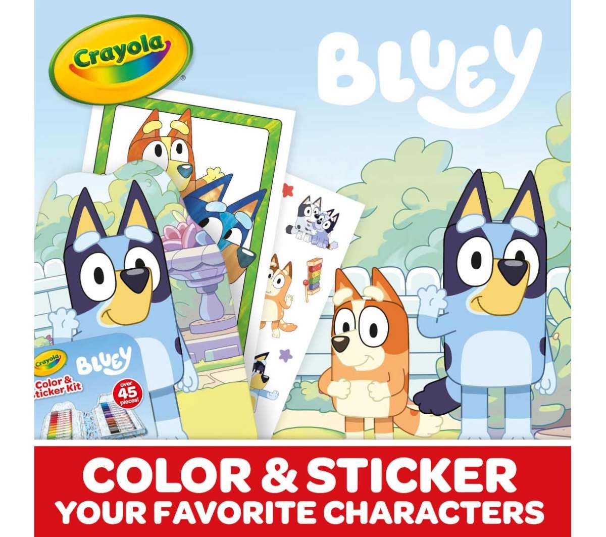 Crayola Color & Sticker Bluey Kit 45 Piece | Paper Plus