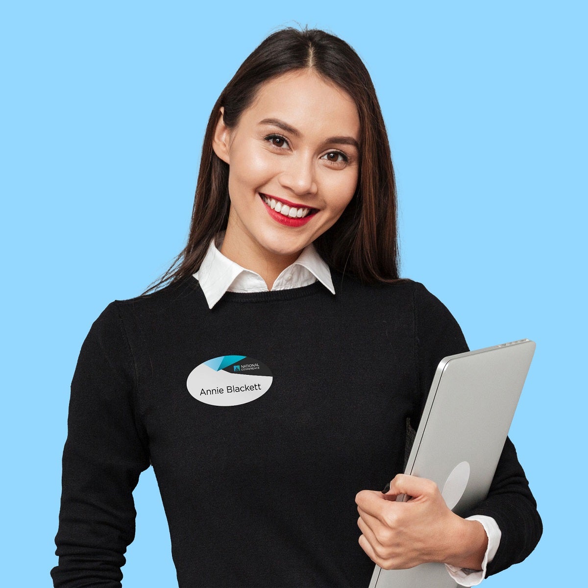 Avery Oval Fabric Name Badge Labels 84x50 mm, L7433, 10 Sheets Paper Plus