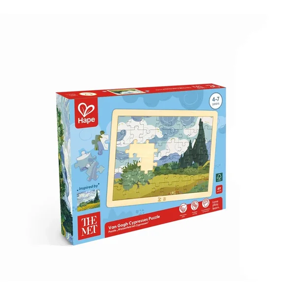 Primary Math Puzzles Hape x The Met Van Gogh Cypresses Puzzle | Paper Plus