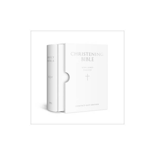 HOLY BIBLE: King James Version (KJV) White Compact Christening Edition -